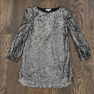 BB Dakota Black and Silver Sequin Dress